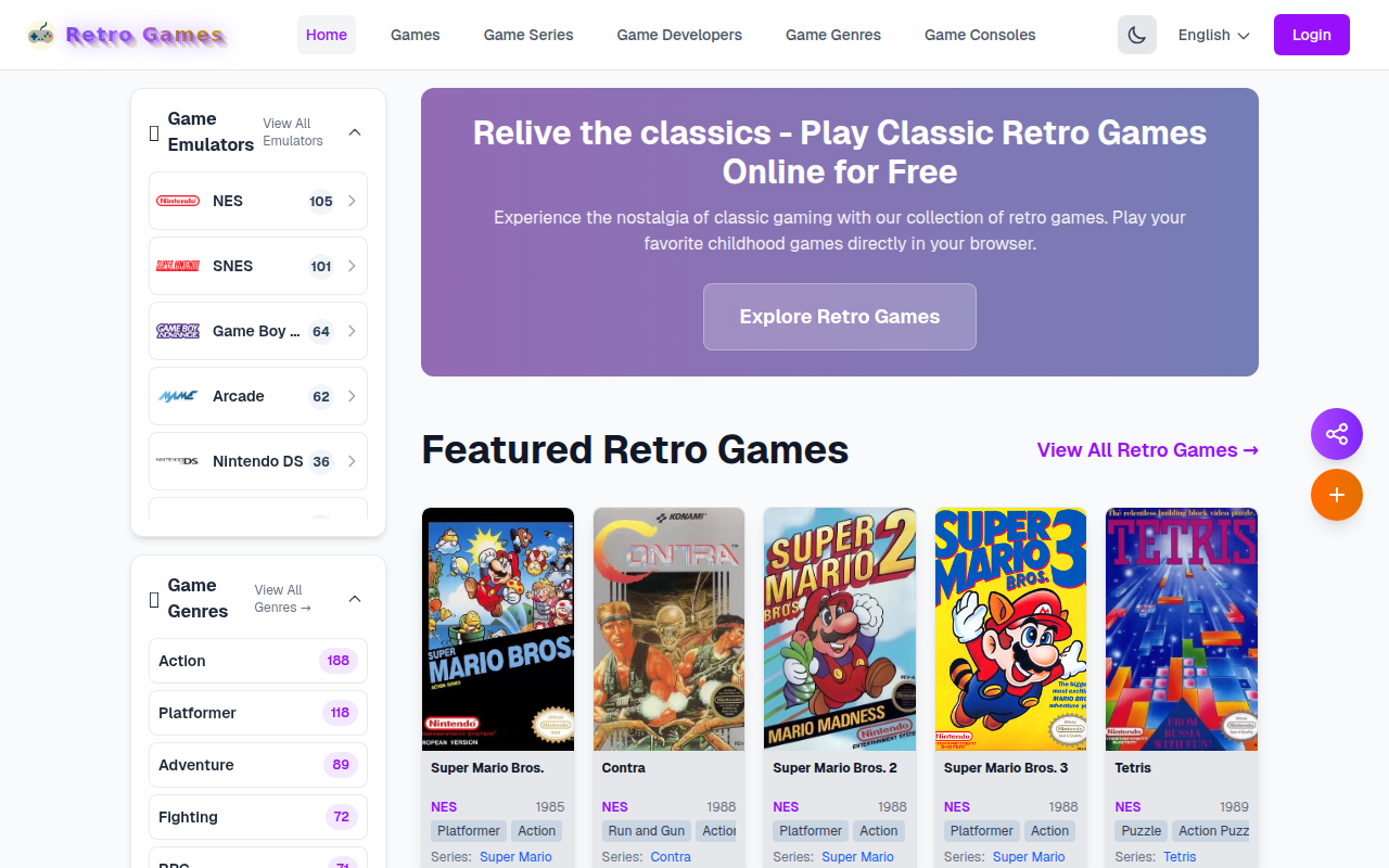 Retro Games - Play Classic Retro Games,Emulator Games Online for Free